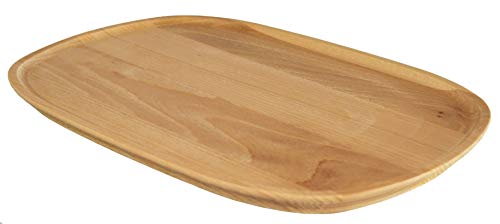EFO Holzplatte – Servierplatte Holz – Servierteller - Holzplatte Deko – Serviertablett Holz -Obstplatte - ovale Platte Holz für Vorspeisen Zwischenmahlzeiten Snack Größe 25 cm von EFO