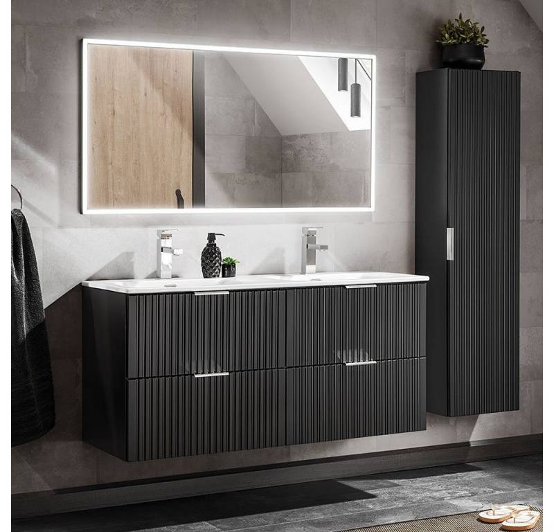 DB-Möbel Badmöbel-Set Badezimmer-set "Giulia"-Set, 3-St in matt schwarz von DB-Möbel