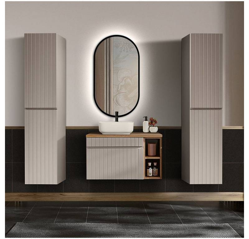 DB-Möbel Badmöbel-Set Badezimmer-set "MILENA"IN Kaschmir 80Cm. von DB-Möbel
