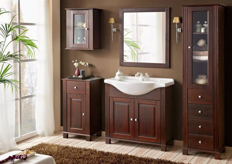 DB-Möbel Badmöbel-Set Badezimmer-set "ROMA"5-set RETRO Waschtischschränk 65cm. von DB-Möbel