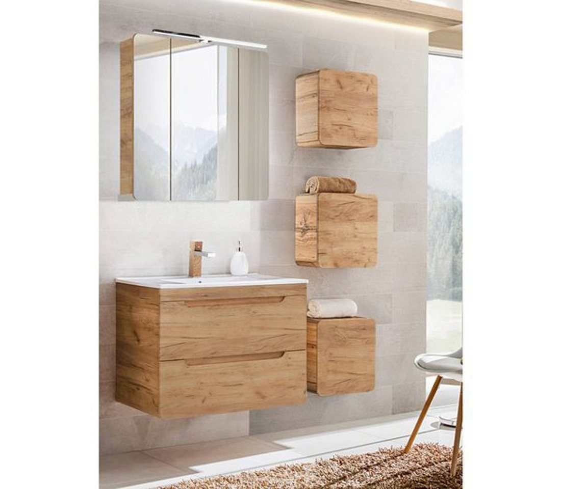 DB-Möbel Badmöbel-Set "Selda-set"(Spar-Set, 5-St),mit LED-Spiegelschrank 130/200/46cm. von DB-Möbel
