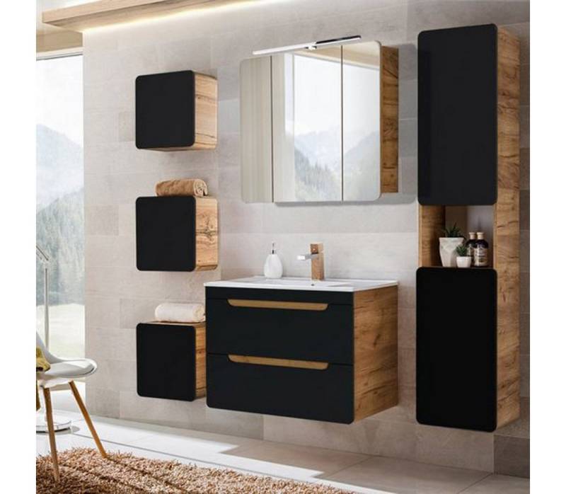DB-Möbel Badmöbel-Set "Selda-set"(Spar-Set, 6-St) mit LED-Spiegelschrank 180/200/46cm von DB-Möbel