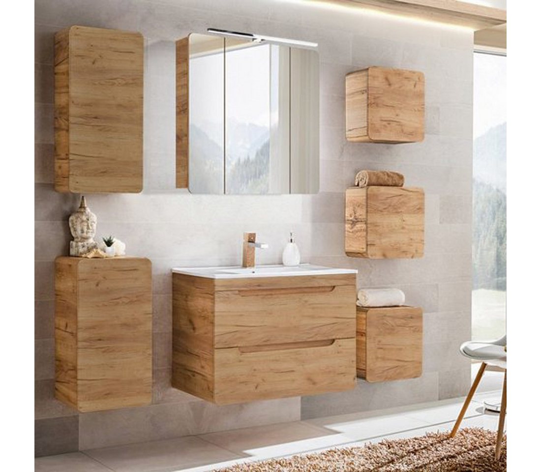 DB-Möbel Badmöbel-Set "Selda-set"(Spar-Set, 7-St), mit LED-Spiegelschrank 180/200/46cm von DB-Möbel