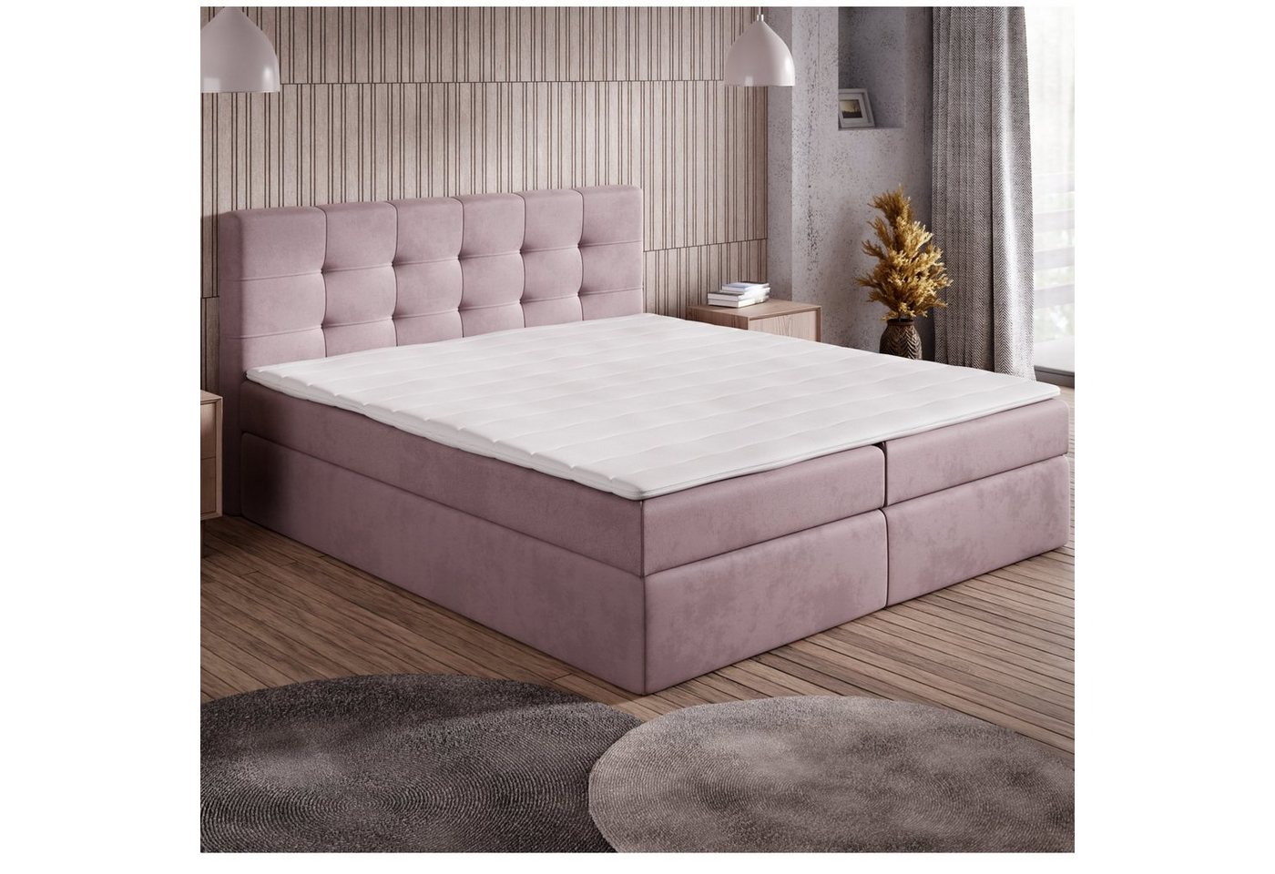 DB-Möbel Bett Doppelbett Beti, Boxspringbett mit Matratze, 2 Bettkästen von DB-Möbel