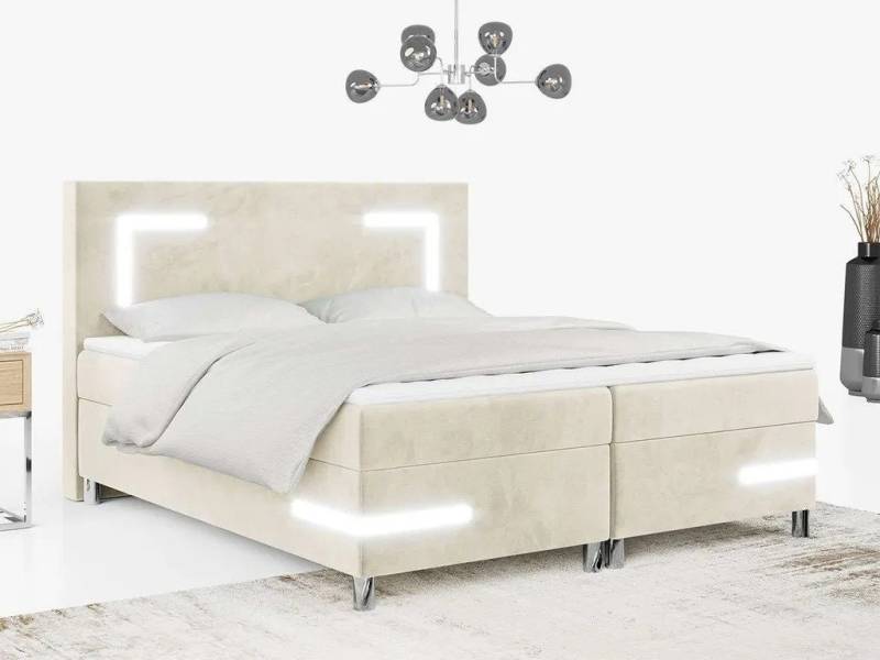 DB-Möbel Boxspringbett "APOLLO" mit LED, Bettkasten, Funktionsbett mit Topper-vom Hersteller. von DB-Möbel