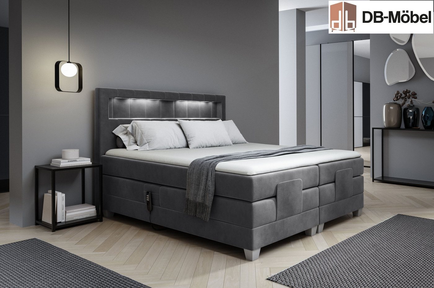 DB-Möbel Boxspringbett Boxspringbett "ELON" Elektrisch Bett - Möbel-vom Hersteller von DB-Möbel