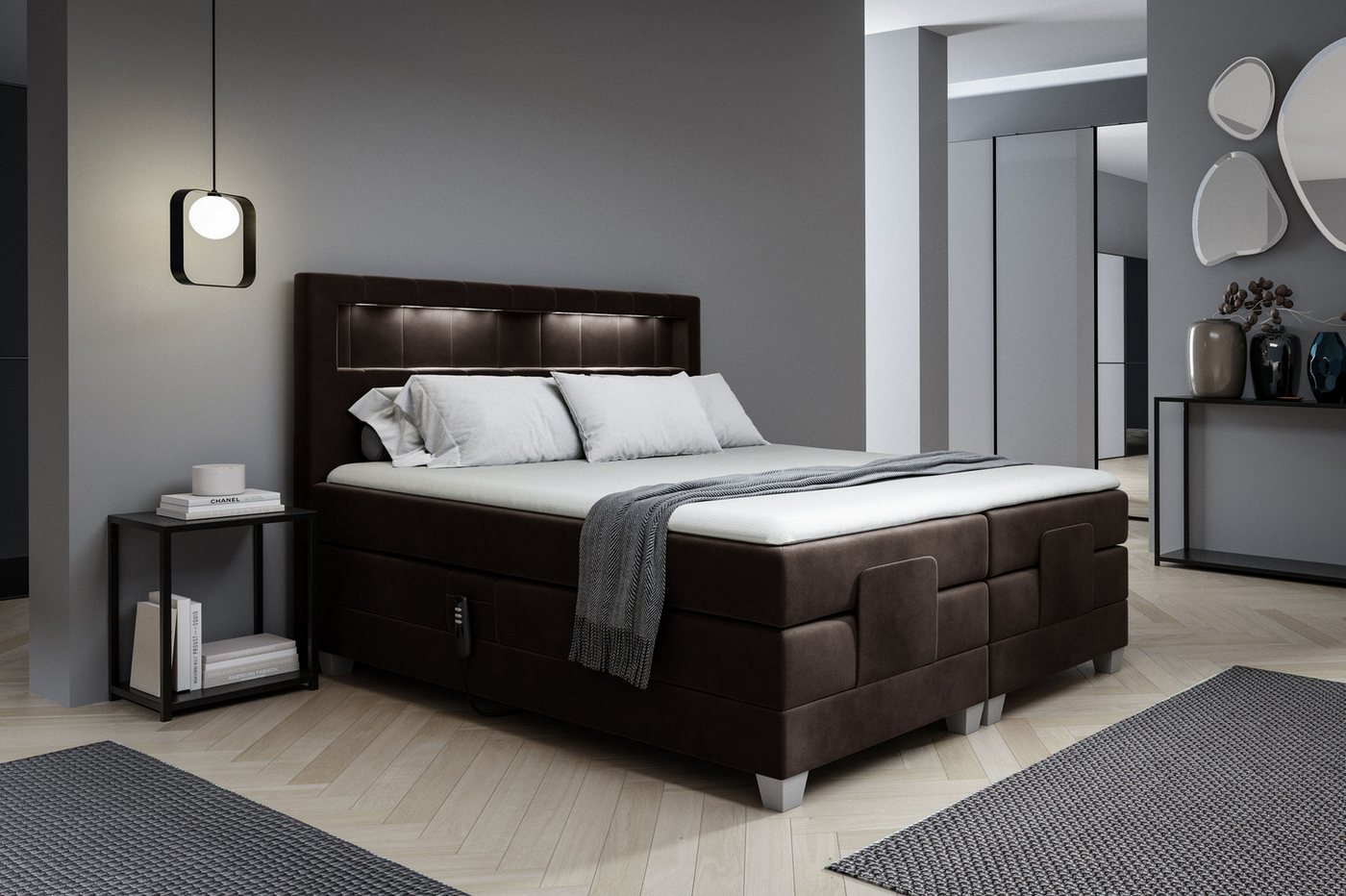 DB-Möbel Boxspringbett Boxspringbett "ELON" Elektrisch Bett - Möbel-vom Hersteller von DB-Möbel