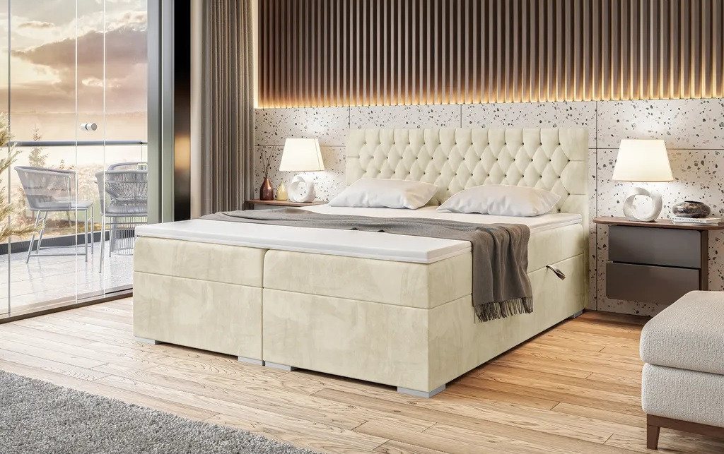 DB-Möbel Boxspringbett ROMA mit Bettkasten Gepolstert Doppelbett mit Topper.Polsterung samt. DB-Möbel Boxspringbett ROMA mit Bettkasten Gepolstert Doppelbett mit Topper.Polsterung samt. von DB-Möbel