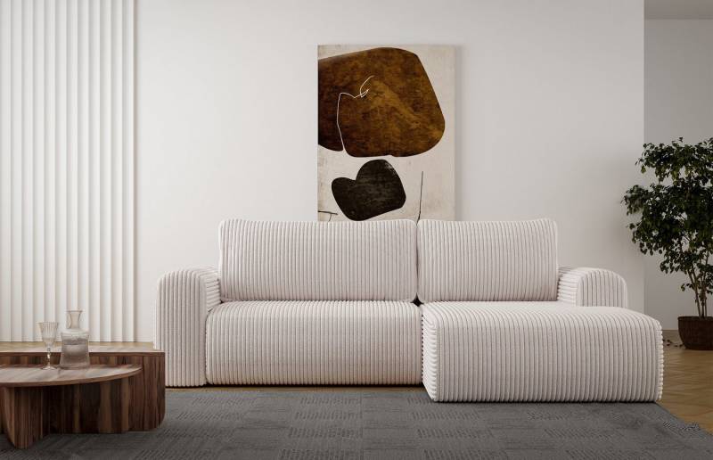DB-Möbel Ecksofa "COCOLINI" in Plüschcord,Schlaffunktion,L-Form, Ecksofa vom Hersteller von DB-Möbel