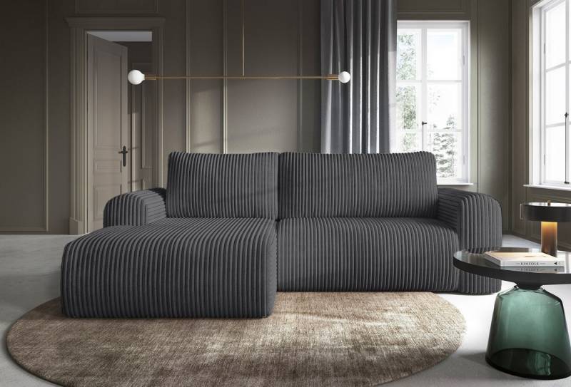 DB-Möbel Ecksofa "COCOLINI" in Plüschcord,Schlaffunktion,L-Form, Ecksofa vom Hersteller von DB-Möbel