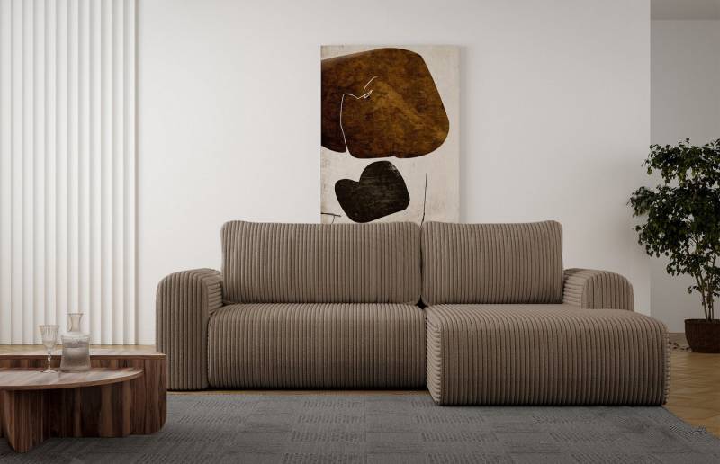 DB-Möbel Ecksofa "COCOLINI" in Plüschcord,Schlaffunktion,L-Form, Ecksofa vom Hersteller von DB-Möbel