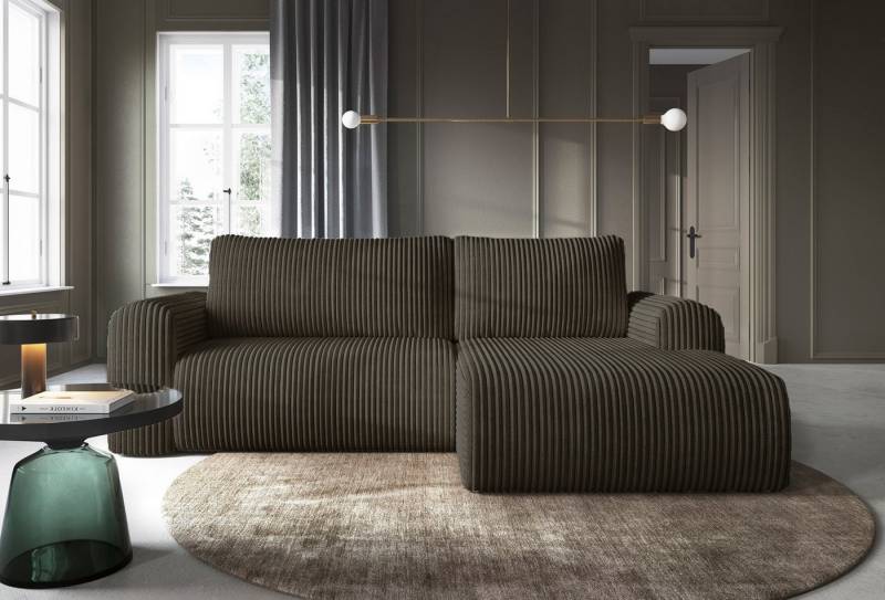 DB-Möbel Ecksofa "COCOLINI" in Plüschcord,Schlaffunktion,L-Form, Ecksofa vom Hersteller von DB-Möbel