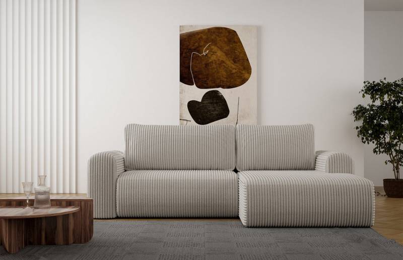 DB-Möbel Ecksofa "COCOLINI" in Plüschcord,Schlaffunktion,L-Form, Ecksofa vom Hersteller von DB-Möbel