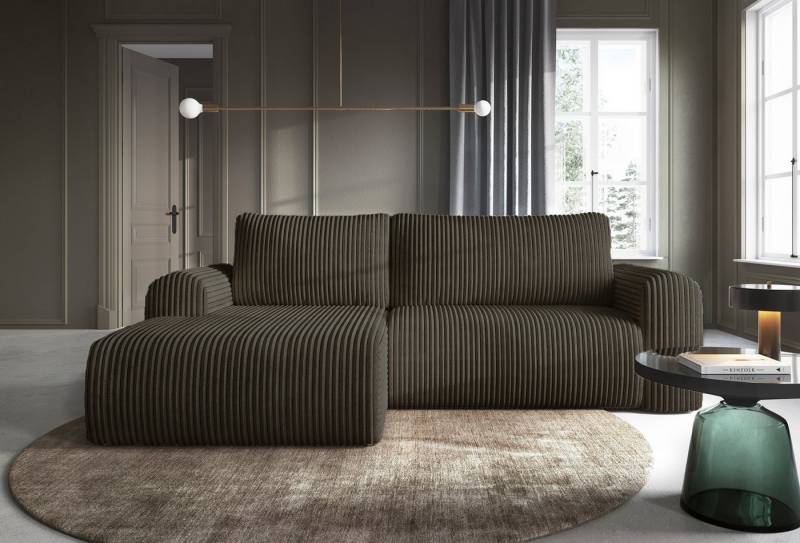 DB-Möbel Ecksofa "COCOLINI" in Plüschcord,Schlaffunktion,L-Form, Ecksofa vom Hersteller von DB-Möbel