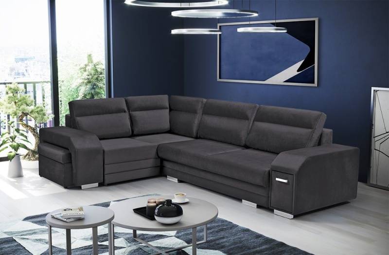 DB-Möbel Ecksofa Ecosofa Millo mit Hocker und Minibar, mit Schlaffunktion. von DB-Möbel