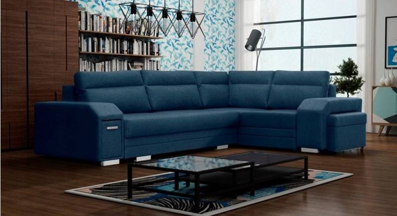DB-Möbel Ecksofa Ecosofa Millo mit Hocker und Minibar, mit Schlaffunktion. von DB-Möbel