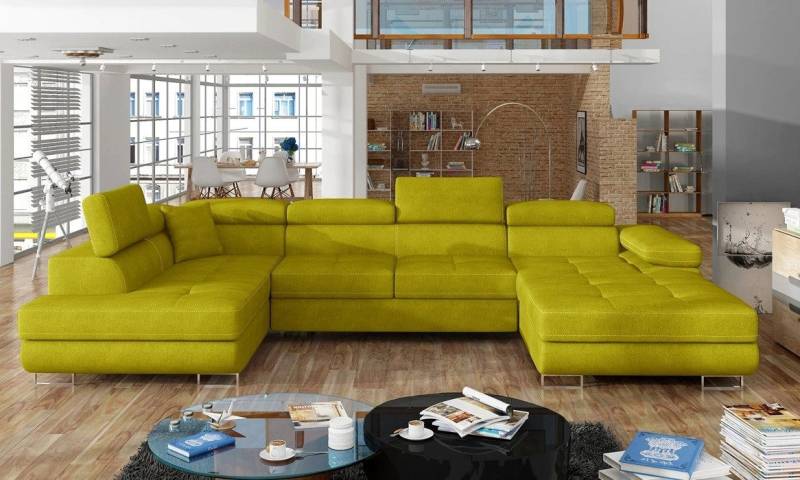 DB-Möbel Ecksofa "GIORGIO" U-Form mit Bettfunktion von DB-Möbel