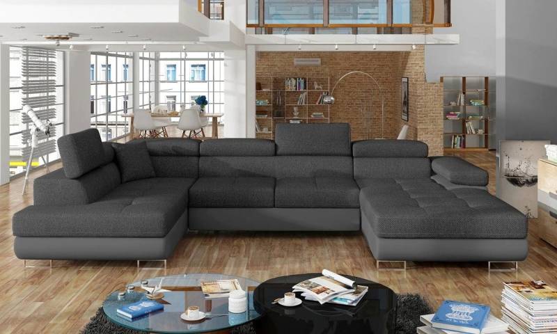 DB-Möbel Ecksofa "GIORGIO" U-Form mit Bettfunktion von DB-Möbel