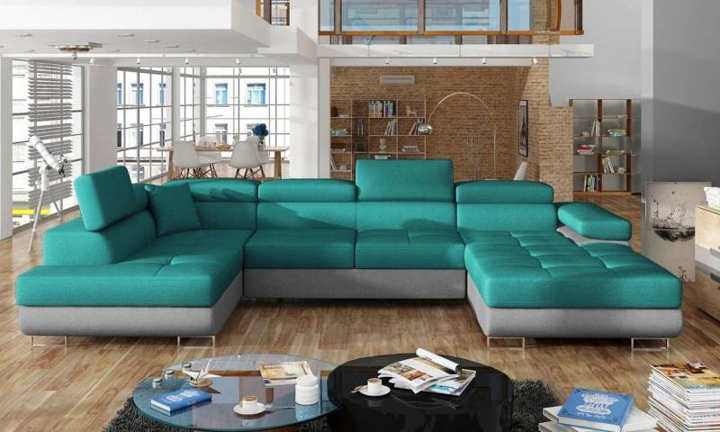 DB-Möbel Ecksofa "GIORGIO" U-Form mit Bettfunktion von DB-Möbel