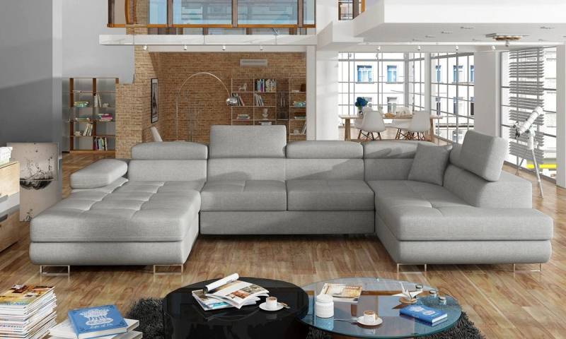 DB-Möbel Ecksofa "GIORGIO" U-Form mit Bettfunktion von DB-Möbel