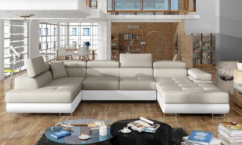 DB-Möbel Ecksofa "GIORGIO" U-Form mit Bettfunktion von DB-Möbel