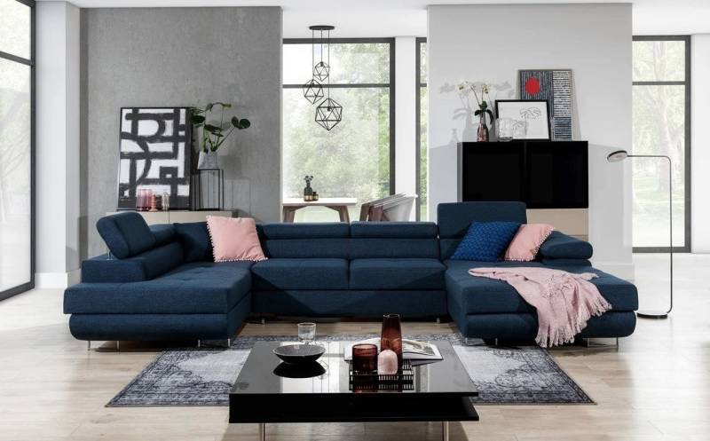 DB-Möbel Ecksofa "GIORGIO" U-Form mit Bettfunktion von DB-Möbel