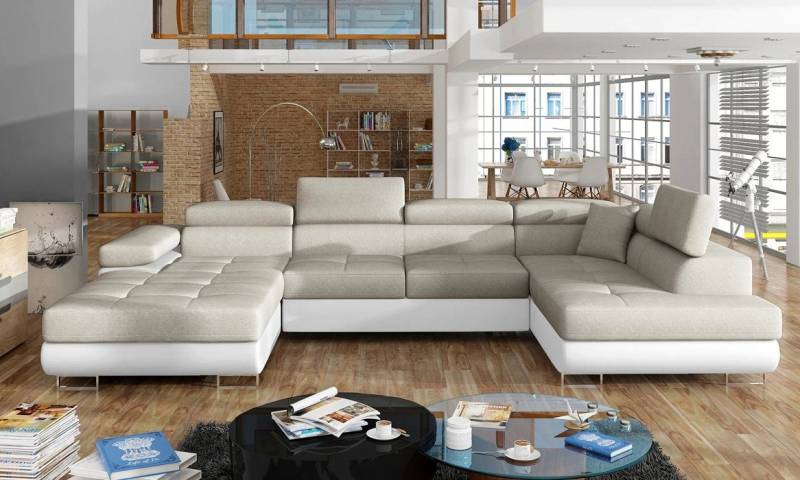 DB-Möbel Ecksofa "GIORGIO" U-Form mit Bettfunktion von DB-Möbel