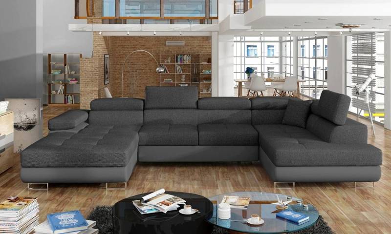 DB-Möbel Ecksofa "GIORGIO" U-Form mit Bettfunktion von DB-Möbel