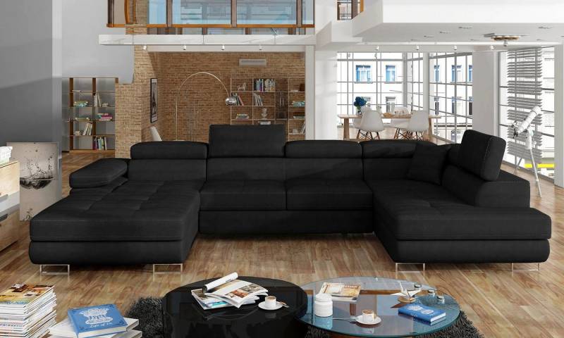 DB-Möbel Ecksofa "PERFECT" U-Form Samt mit Schlaffunktion und Bettkasten. von DB-Möbel