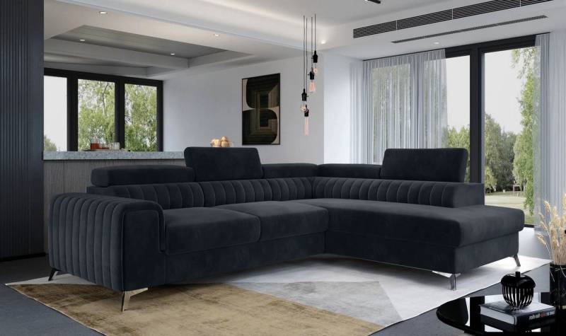 DB-Möbel Ecksofa "ROBENN" mit Schlaffunktion,Bettkasten. Polsterung Velvet von DB-Möbel