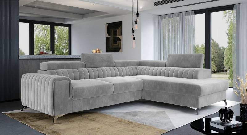 DB-Möbel Ecksofa "ROBENN" mit Schlaffunktion,Bettkasten. Polsterung Velvet von DB-Möbel