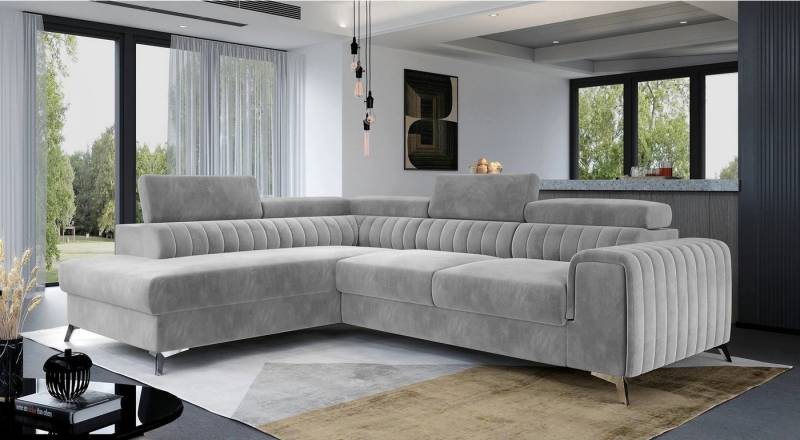 DB-Möbel Ecksofa "ROBENN" mit Schlaffunktion,Bettkasten. Polsterung Velvet von DB-Möbel