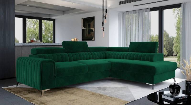 DB-Möbel Ecksofa "ROBENN" mit Schlaffunktion,Bettkasten. Polsterung Velvet von DB-Möbel