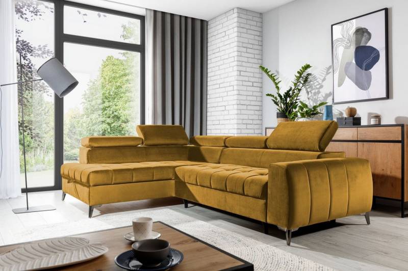 DB-Möbel Ecksofa Schlafsofa "Wigama" mit Ottomane in Stoff. Möbel vom Hersteller von DB-Möbel