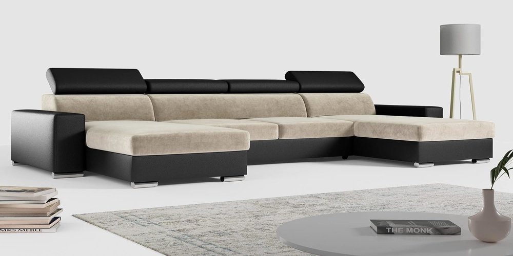 DB-Möbel Ecksofa Wohnzimmer - Wohnlandschaft mit Schlaffunktion - Bettsofa U-BOX"" von DB-Möbel