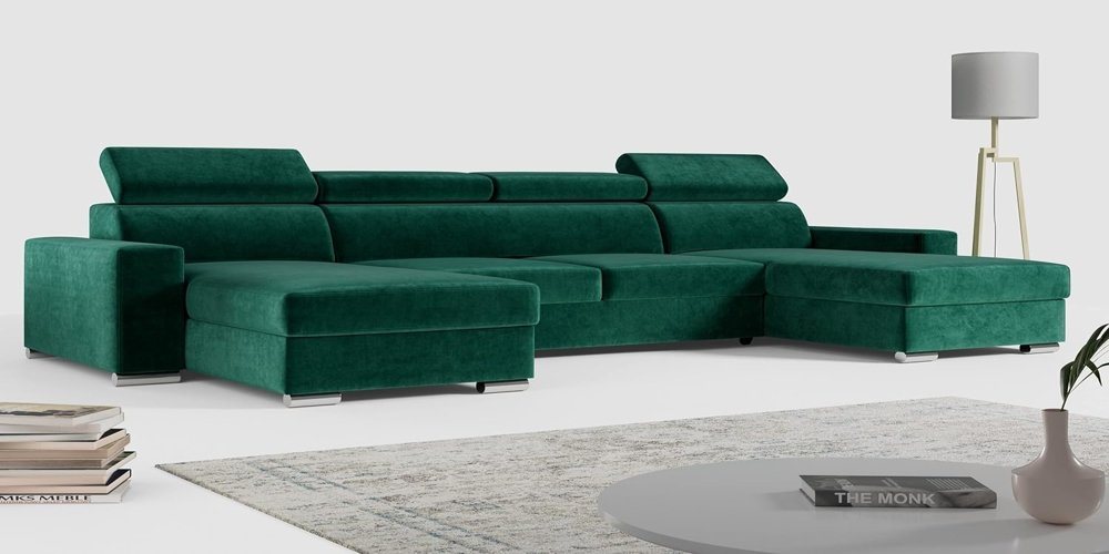 DB-Möbel Ecksofa Wohnzimmer - Wohnlandschaft mit Schlaffunktion - Bettsofa "U-BOX" von DB-Möbel