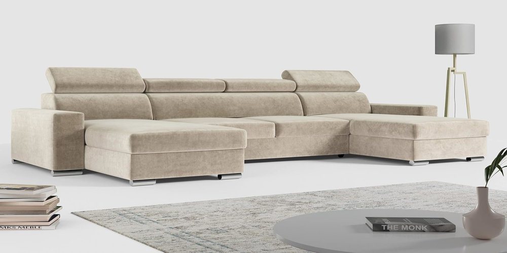 DB-Möbel Ecksofa Wohnzimmer - Wohnlandschaft mit Schlaffunktion - Bettsofa U-BOX"" von DB-Möbel