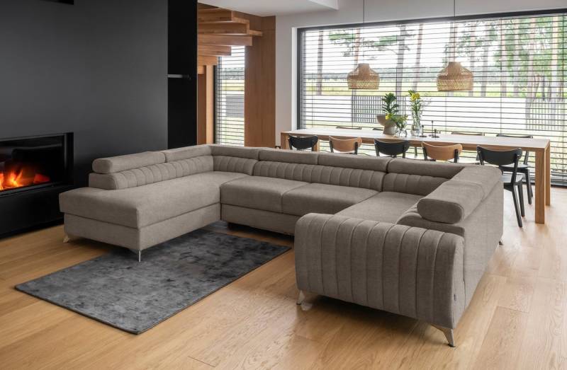 DB-Möbel Ecksofa mit Schlaffunktion U-Form "Luiss" - Sofa vom Hersteller von DB-Möbel