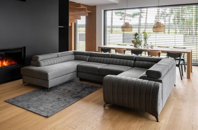 DB-Möbel Ecksofa mit Schlaffunktion U-Form "Luiss" - Sofa vom Hersteller von DB-Möbel