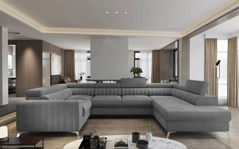 DB-Möbel Ecksofa mit Schlaffunktion U-Form "Luiss" - Sofa vom Hersteller von DB-Möbel