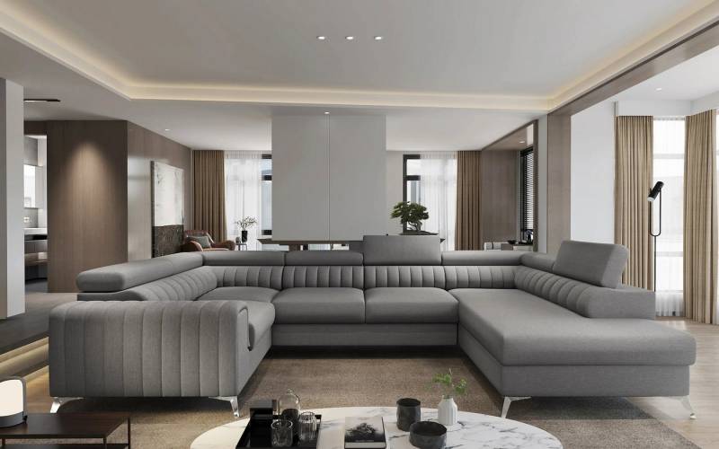 DB-Möbel Ecksofa mit Schlaffunktion U-Form "Luiss" - Sofa vom Hersteller von DB-Möbel