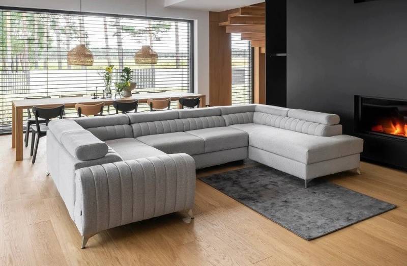 DB-Möbel Ecksofa mit Schlaffunktion U-Form "Luiss" - Sofa vom Hersteller von DB-Möbel