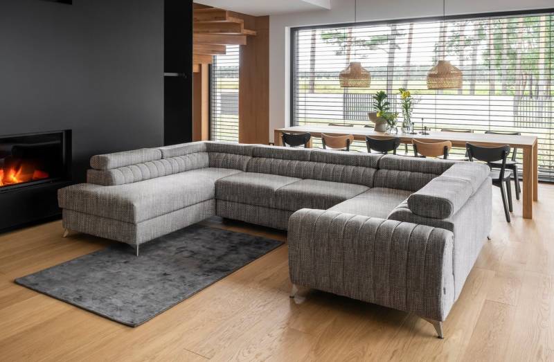 DB-Möbel Ecksofa mit Schlaffunktion U-Form "Luiss" - Sofa vom Hersteller von DB-Möbel
