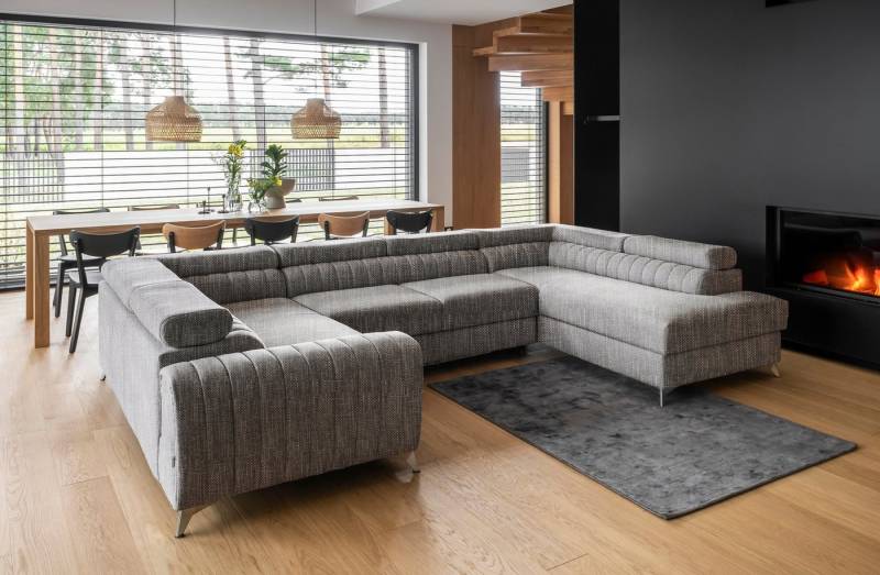 DB-Möbel Ecksofa mit Schlaffunktion U-Form "Luiss" - Sofa vom Hersteller von DB-Möbel