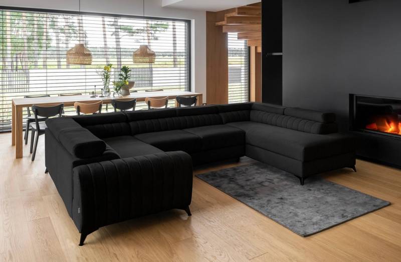 DB-Möbel Ecksofa mit Schlaffunktion U-Form "Luiss" - Sofa vom Hersteller von DB-Möbel