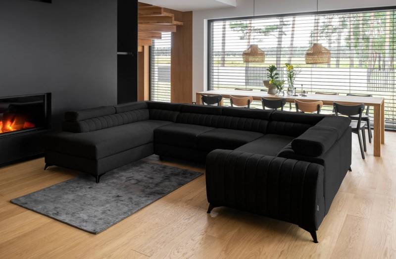 DB-Möbel Ecksofa mit Schlaffunktion U-Form "Luiss" - Sofa vom Hersteller von DB-Möbel