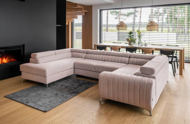 DB-Möbel Ecksofa mit Schlaffunktion U-Form "Luiss" - Sofa vom Hersteller von DB-Möbel