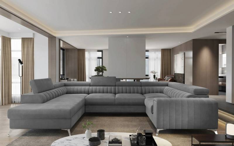 DB-Möbel Ecksofa mit Schlaffunktion U-Form "Luiss" - Sofa vom Hersteller von DB-Möbel