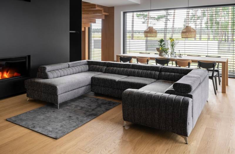 DB-Möbel Ecksofa mit Schlaffunktion U-Form "Luiss" - Sofa vom Hersteller von DB-Möbel