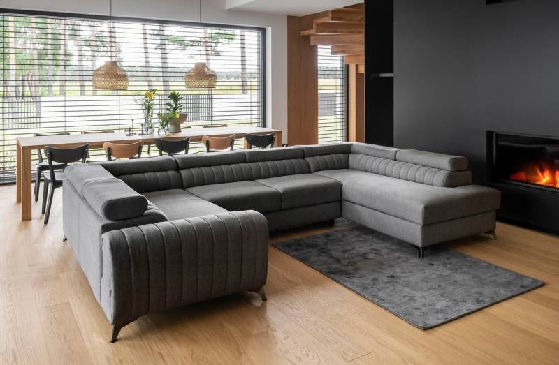 DB-Möbel Ecksofa mit Schlaffunktion U-Form "Luiss" - Sofa vom Hersteller von DB-Möbel